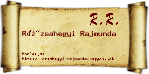 Rózsahegyi Rajmunda névjegykártya